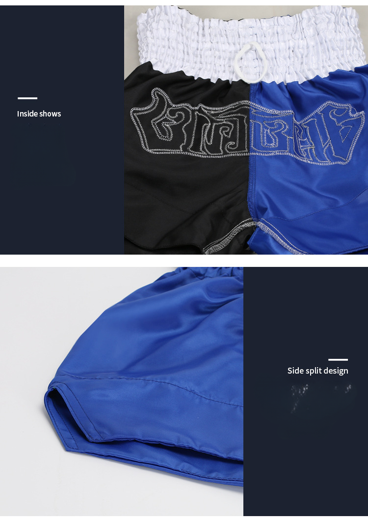 2025 New Boxing Shorts Fighting Training Clothing Martial Arts Clothing Multi Color Splicing Muay Thai_voghion.com